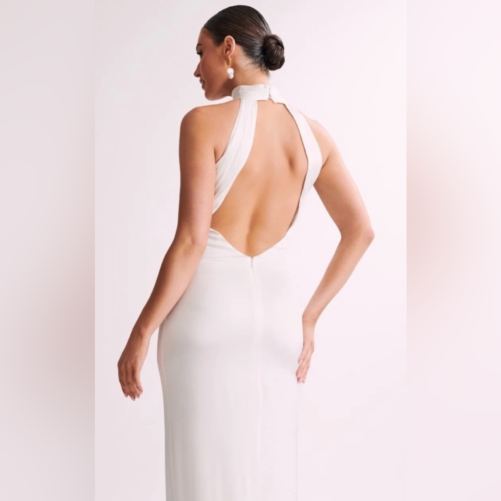 Meshki White Backless Maxi Dress